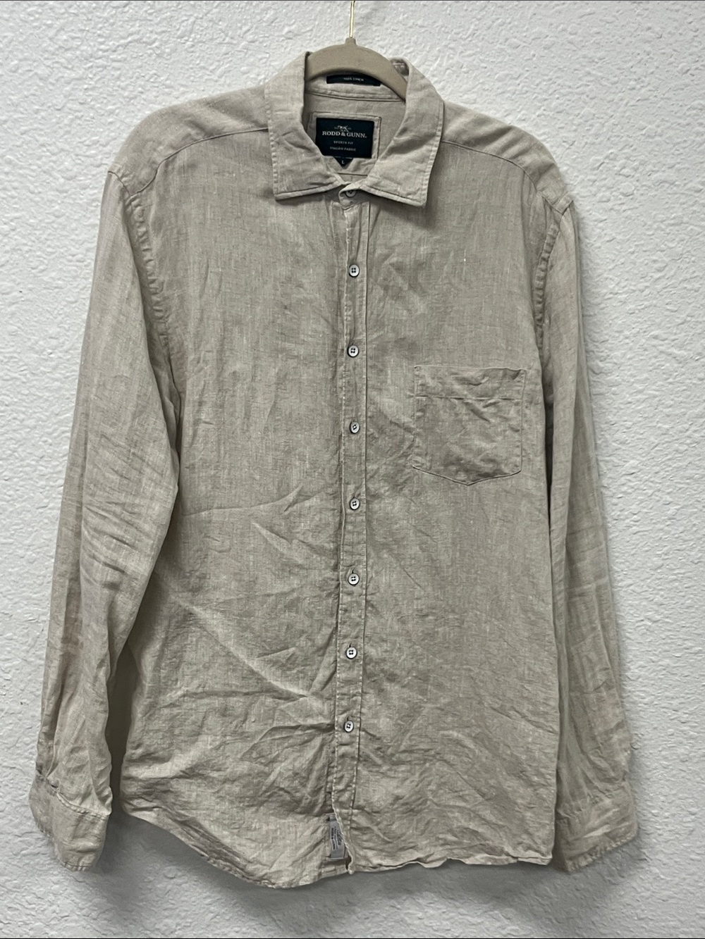 Rodd & Gunn Linen Button-Down in Light Beige #1115
